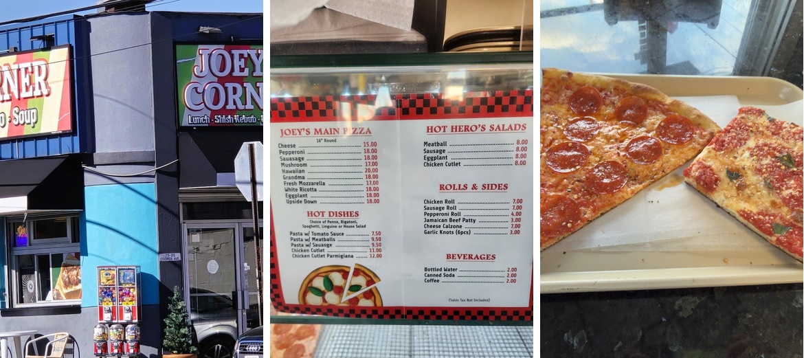Joey's Corner Menu