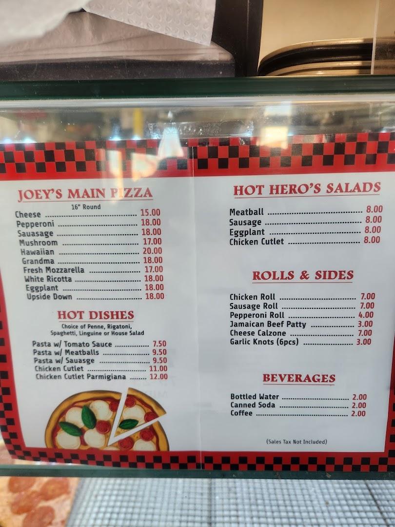 Joey's Corner Menu